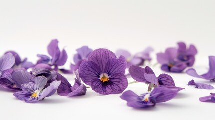Beautiful purple flowers on a clean white background. Perfect for floral designs and backgrounds