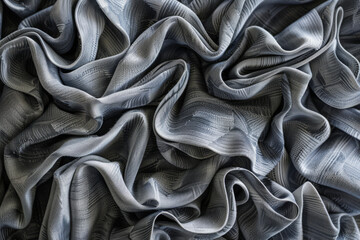 Abstract Wavy Gray Fabric Texture for Background Use