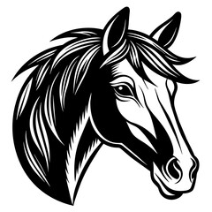 horse head silhouette vector illustration 