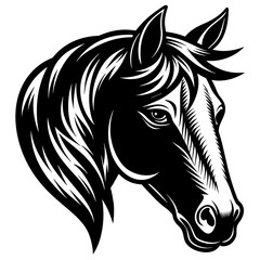 horse head silhouette vector illustration 