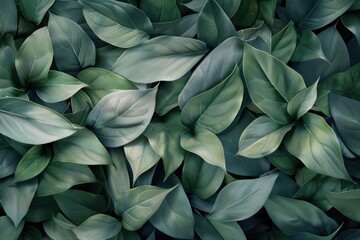 A close up of a bunch of green leaves. Suitable for nature and environmental themes