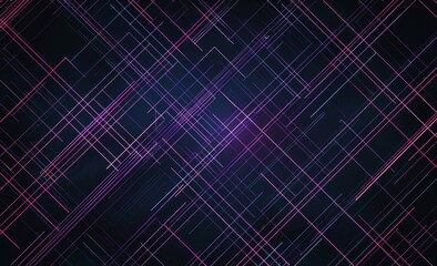 a digital background with purple and blue lines in an isometric geometric shape on a dark black background a tech pattern design for a banner or poster in the style of technology concept Generative AI
