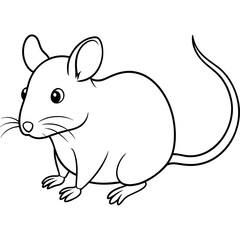 Fototapeta premium mouse with cheese illustration mascot,mouse silhouette,mouse vector,icon,svg,characters,Holiday t shirt,black mouse drawn trendy logo Vector illustration,mouse line art on a white background