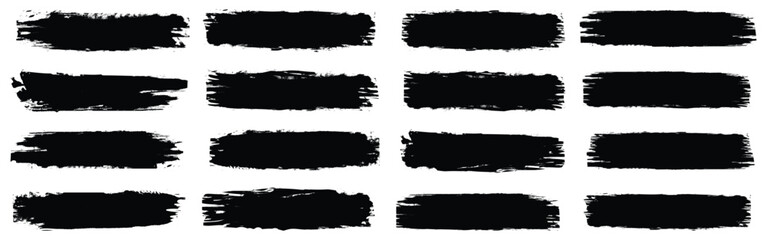 Vector black paint, ink brush stroke, brush, line or texture. Dirty artistic design element, box, frame or background  for text.. Brush strokes. Vector paintbrush set, brush strokes templates. 