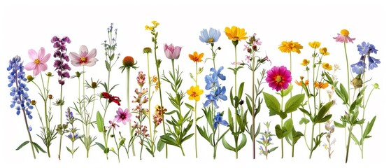 Colorful botanical collection, wide array of wildflowers