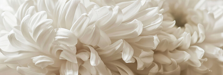 Elegant Soft White Chrysanthemum Petal Close-Up for Serene Backgrounds