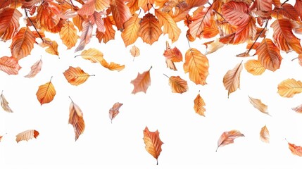 A bunch of leaves flying in the air, perfect for autumn themed designs