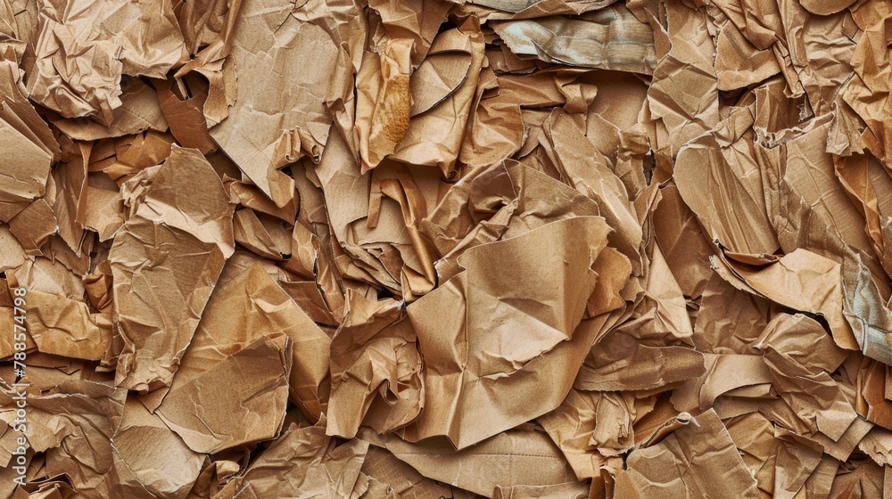 Poster close up of a pile of brown paper, suitable for various design projects