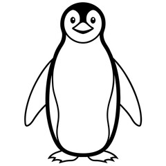 penguin illustration mascot,penguin silhouette,penguin vector,icon,svg,characters,Holiday t shirt,black penguin drawn trendy logo Vector illustration,penguin line art on a white background