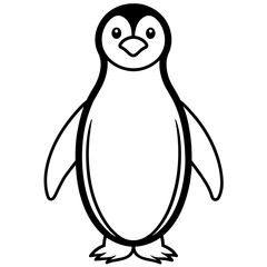 penguin illustration mascot,penguin silhouette,penguin vector,icon,svg,characters,Holiday t shirt,black penguin drawn trendy logo Vector illustration,penguin line art on a white background