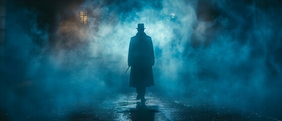 Victorian Sleuth Unveils Mystery in Misty London. Concept Victorian, Sleuth, Mystery, Misty London, Unveil - obrazy, fototapety, plakaty