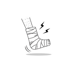 broken legs cartoon stock stock vector image