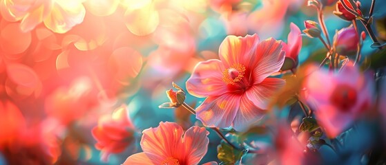 Fototapeta na wymiar Blossoms of passion, sunlit petals, vibrant garden dreams