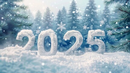Festive Winter Wonderland Welcoming the Year 2025