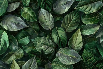 Detailed close up of vibrant green leaves, perfect for nature backgrounds