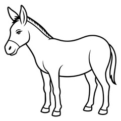 Fototapeta premium Mule illustration mascot,Mule silhouette,donkey vector,icon,svg,characters,Holiday t shirt,black Mule drawn trendy logo Vector illustration,Mule line art on a white background