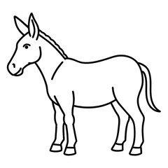Mule illustration mascot,Mule silhouette,donkey vector,icon,svg,characters,Holiday t shirt,black Mule drawn trendy logo Vector illustration,Mule line art on a white background
