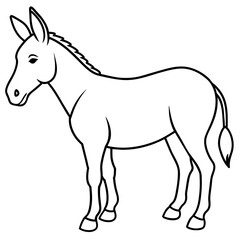 Obraz premium Mule illustration mascot,Mule silhouette,donkey vector,icon,svg,characters,Holiday t shirt,black Mule drawn trendy logo Vector illustration,Mule line art on a white background