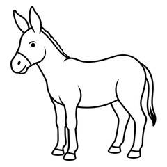 Mule illustration mascot,Mule silhouette,donkey vector,icon,svg,characters,Holiday t shirt,black Mule drawn trendy logo Vector illustration,Mule line art on a white background