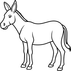 Fototapeta na wymiar Mule illustration mascot,Mule silhouette,donkey vector,icon,svg,characters,Holiday t shirt,black Mule drawn trendy logo Vector illustration,Mule line art on a white background