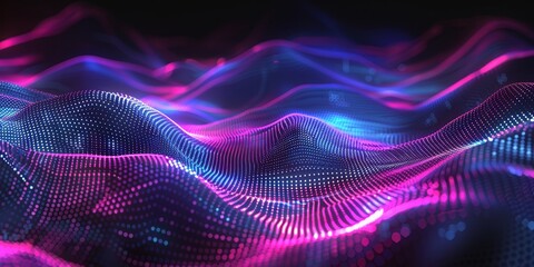 Digital background for techo, AI, data, audio, wave, red, graphics, and more 