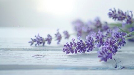 A bunch of purple flowers on a wooden table. Perfect for home decor or gardening blogs