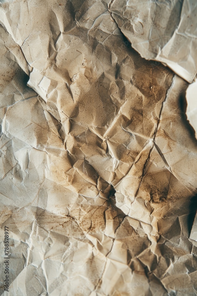 Aufkleber a detailed view of crumpled paper, suitable for various concepts and designs