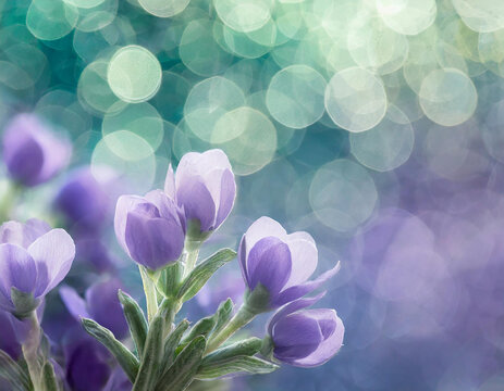 Abstract blur bokeh banner background. Lavender purple and sage green bokeh background 