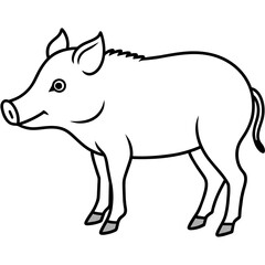 boar illustration mascot,boar silhouette,boar vector,icon,svg,characters,Holiday t shirt,black boar drawn trendy logo Vector illustration,boar line art on a white background