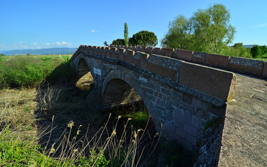 The Koyun Bridge, located in Bergama, Turkey, was built in the 14th century.