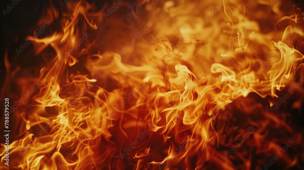 Poster A close-up view of a burning fire. Ideal for backgrounds or visual effects