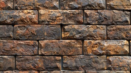 Fototapeta premium Detailed close up of a brick wall texture. Perfect for backgrounds or construction concepts
