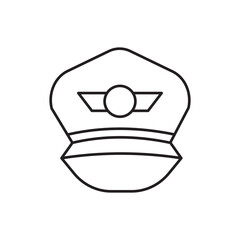 Pilot hat icon design, isolated on white background, vector illustration