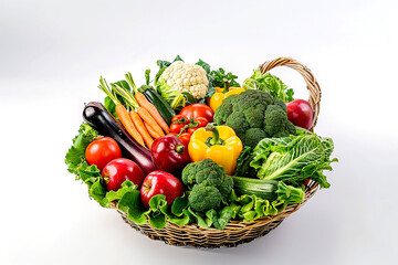 Fresh Vegetables on a Wicker Basket Organic