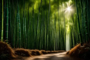 Schilderijen op glas bamboo forest background © Goshi