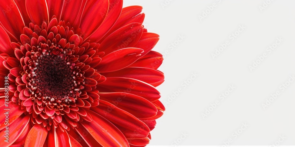 Aufkleber close up of a red flower on a white background. suitable for various design projects