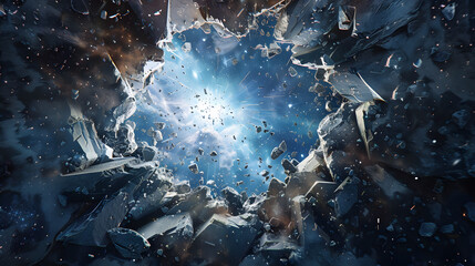 Fractured Shards Of Reality Splintering And Reforming In An Endless Cycle Of Creation And...