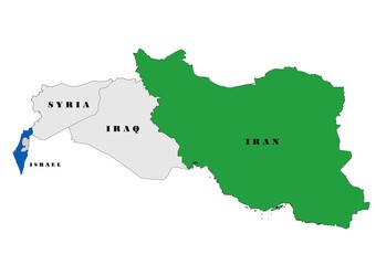 Mapa de Irán e Israel © Stockchi