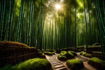 bamboo forest in the night