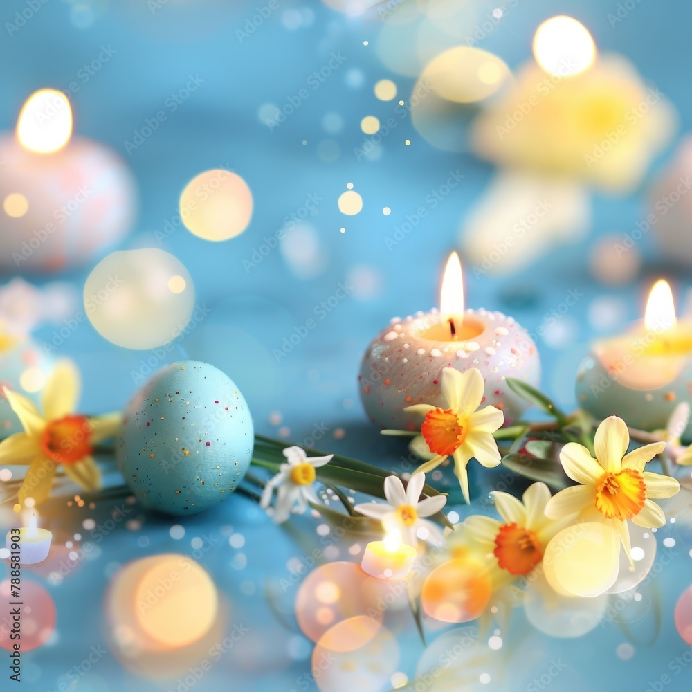 Poster a group of candles arranged on a table. ideal for home decor concepts
