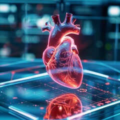 Treatment of Acute Myocardial Infarction with stem cell infusion and real-time cardiac bioprinting in a state-of-the-art clinic  - obrazy, fototapety, plakaty