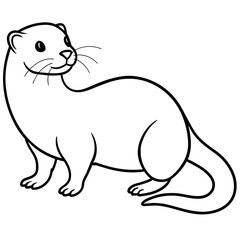 Otter illustration mascot,Otterr silhouette,Otter vector,icon,svg,characters,Holiday t shirt,black Otter  drawn trendy logo Vector illustration,boar line art on a white background