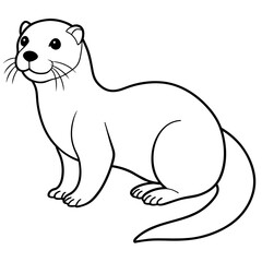 Otter illustration mascot,Otterr silhouette,Otter vector,icon,svg,characters,Holiday t shirt,black Otter  drawn trendy logo Vector illustration,boar line art on a white background