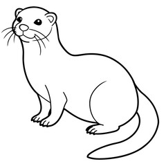 Otter illustration mascot,Otterr silhouette,Otter vector,icon,svg,characters,Holiday t shirt,black Otter  drawn trendy logo Vector illustration,boar line art on a white background