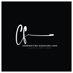 CF initials Handwriting signature logo. CF Hand drawn Calligraphy lettering Vector. CF letter real estate, beauty, photography letter logo design.