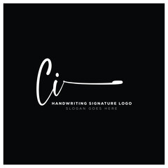 CI initials Handwriting signature logo. CI Hand drawn Calligraphy lettering Vector. CI letter real estate, beauty, photography letter logo design.