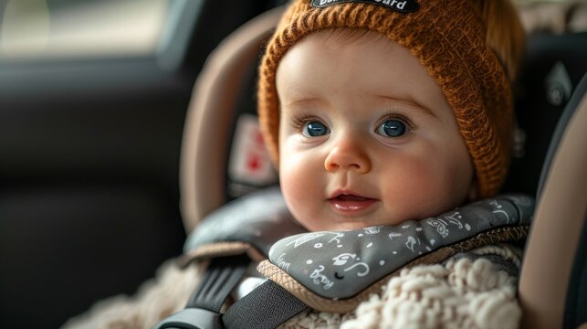 Car window sticker "Baby on board". Symbol of a baby in a car seat.