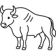 Bison illustration mascot,Bison silhouette,Bison vector,icon,svg,characters,Holiday t shirt,black Bison  drawn trendy logo Vector illustration,Bison line art on a white background