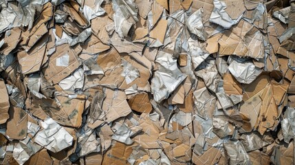 A pile of silver and brown cardboard pieces. Suitable for various creative projects