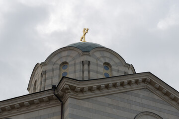 Vladimir Cathedral and the Tomb of the four Admirals. Sevastopol, Crimea, Russia. 21.02.2024